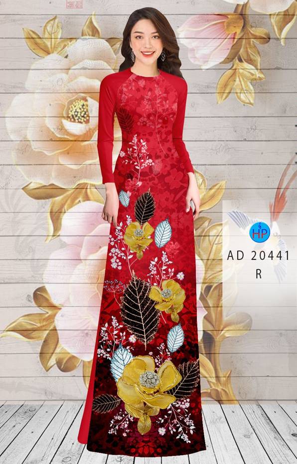 Vải Áo Dài Hoa In 3D thiết kế 2021 AD 20441