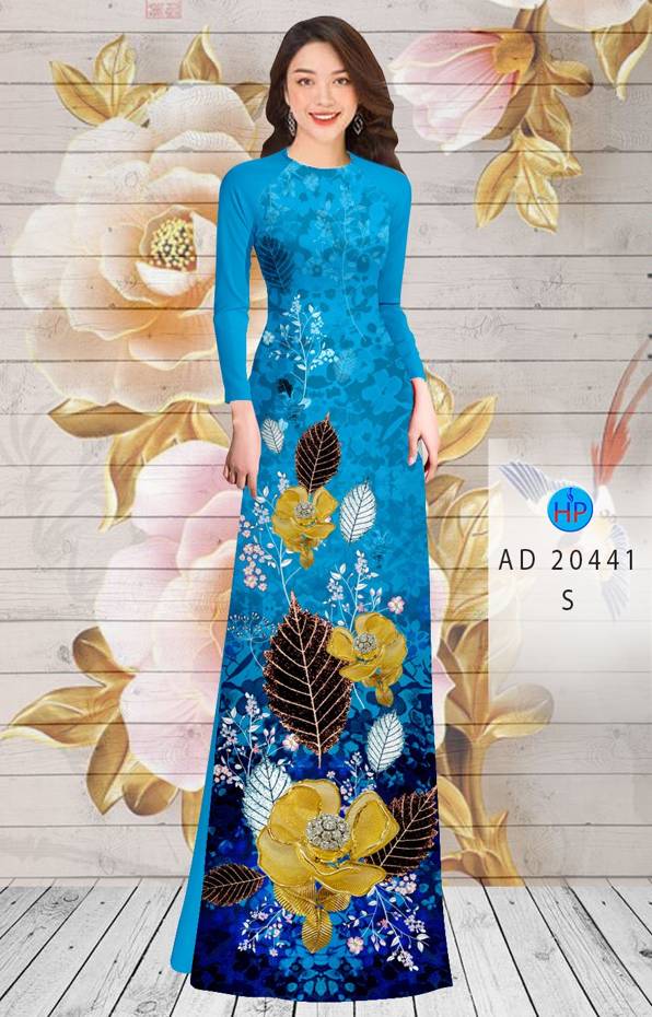 Vải Áo Dài Hoa In 3D thiết kế 2021 AD 20441