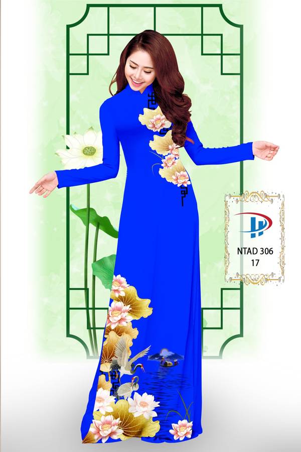 Vải Áo Dài Hoa Sen kiểu mới AD NTAD306 47 Vải Áo Dài Hoa Sen kiểu mới AD NTAD306