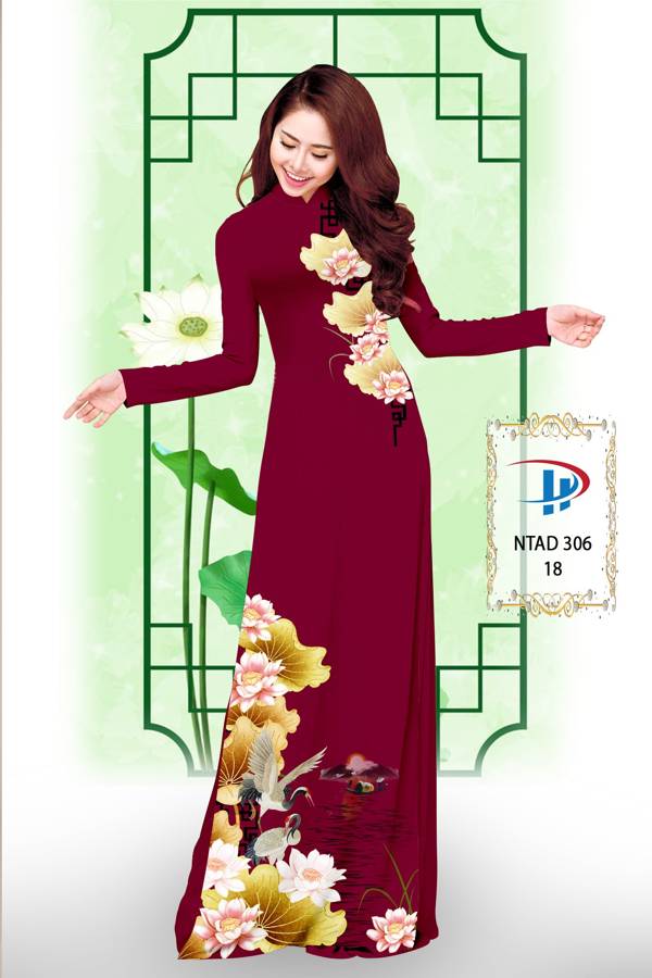 Vải Áo Dài Hoa Sen kiểu mới AD NTAD306 48 Vải Áo Dài Hoa Sen kiểu mới AD NTAD306