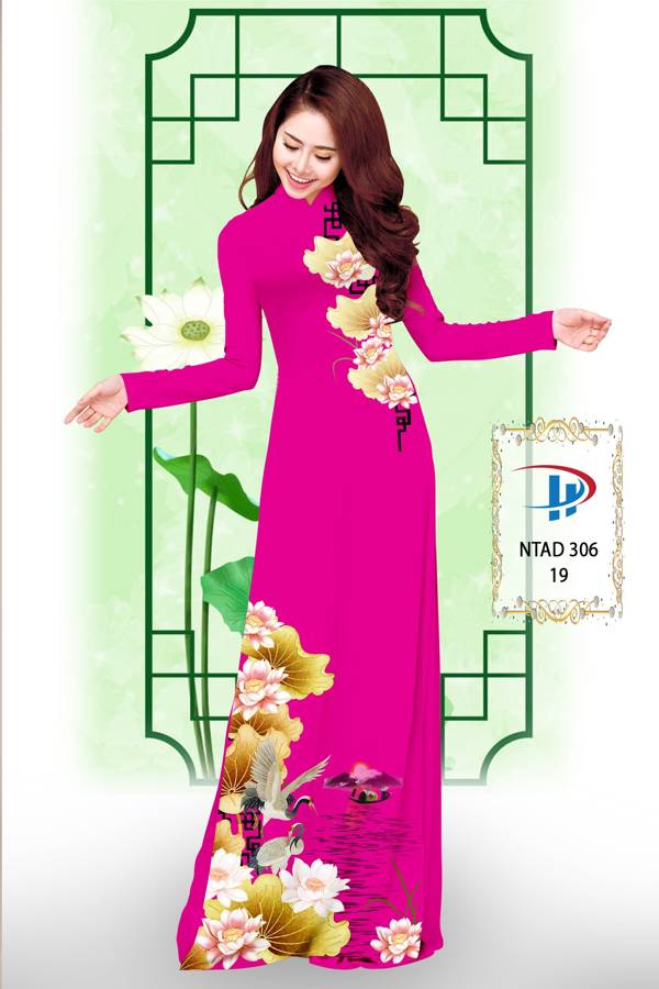 Vải Áo Dài Hoa Sen kiểu mới AD NTAD306 49 Vải Áo Dài Hoa Sen kiểu mới AD NTAD306