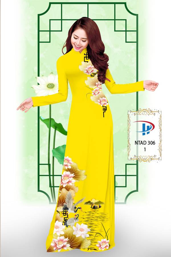 Vải Áo Dài Hoa Sen kiểu mới AD NTAD306 55 Vải Áo Dài Hoa Sen kiểu mới AD NTAD306