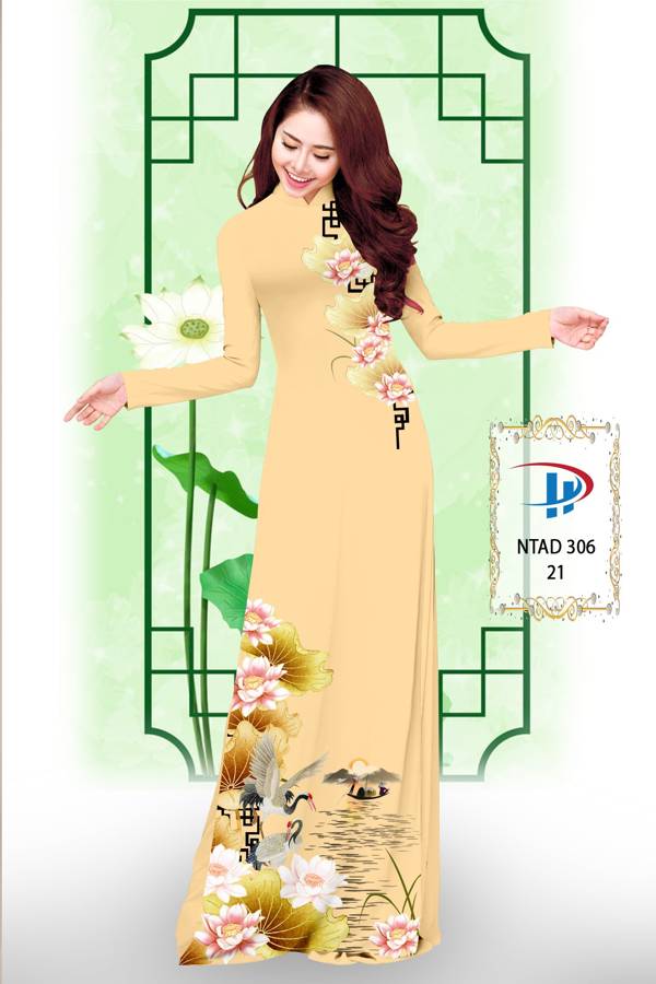 Vải Áo Dài Hoa Sen kiểu mới AD NTAD306 51 Vải Áo Dài Hoa Sen kiểu mới AD NTAD306