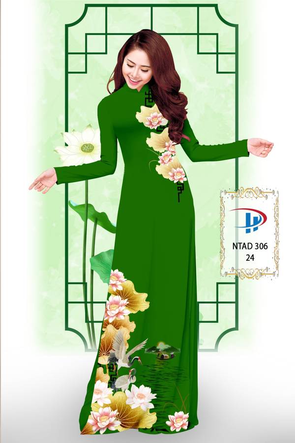 Vải Áo Dài Hoa Sen kiểu mới AD NTAD306 53 Vải Áo Dài Hoa Sen kiểu mới AD NTAD306
