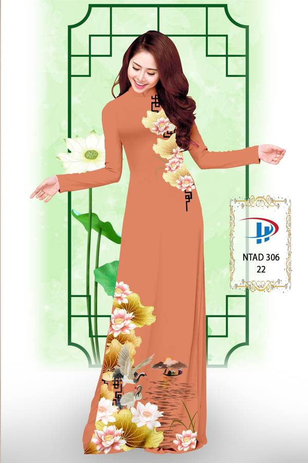 Vải Áo Dài Hoa Sen kiểu mới AD NTAD306 52 Vải Áo Dài Hoa Sen kiểu mới AD NTAD306