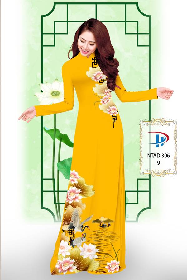 Vải Áo Dài Hoa Sen kiểu mới AD NTAD306 57 Vải Áo Dài Hoa Sen kiểu mới AD NTAD306