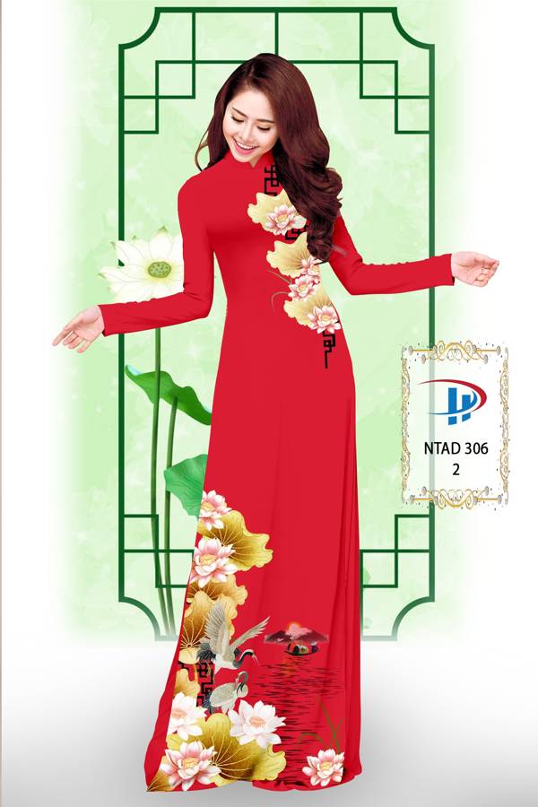 Vải Áo Dài Hoa Sen kiểu mới AD NTAD306 56 Vải Áo Dài Hoa Sen kiểu mới AD NTAD306