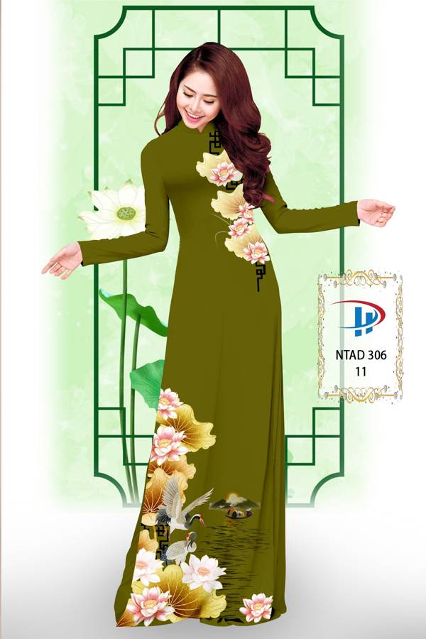 Vải Áo Dài Hoa Sen kiểu mới AD NTAD306 62 Vải Áo Dài Hoa Sen kiểu mới AD NTAD306