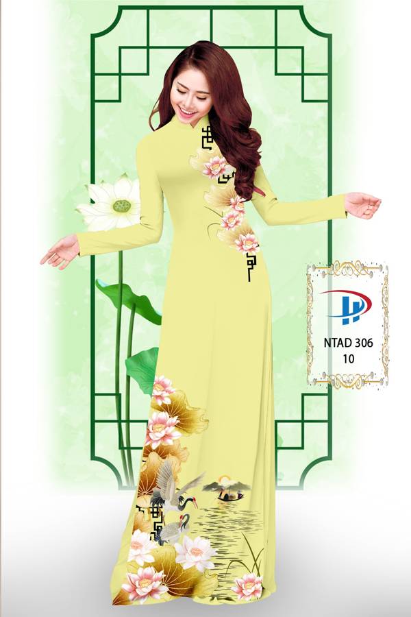 Vải Áo Dài Hoa Sen kiểu mới AD NTAD306 61 Vải Áo Dài Hoa Sen kiểu mới AD NTAD306