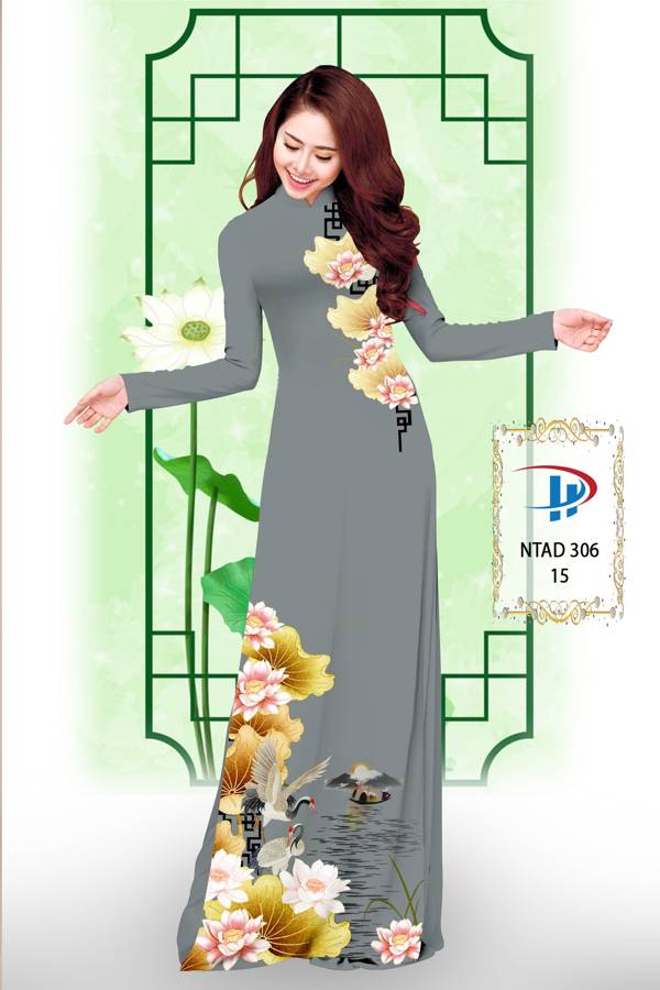 Vải Áo Dài Hoa Sen kiểu mới AD NTAD306 66 Vải Áo Dài Hoa Sen kiểu mới AD NTAD306