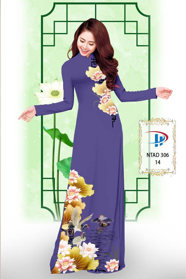 Vải Áo Dài Hoa Sen kiểu mới AD NTAD306 65 Vải Áo Dài Hoa Sen kiểu mới AD NTAD306