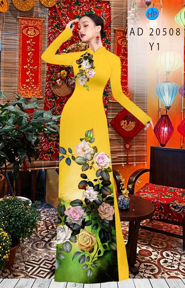 Vải Áo Dài Hoa Hồng thiết kế 2021 AD AD 20508 40 Vải Áo Dài Hoa Hồng thiết kế 2021 AD AD 20508