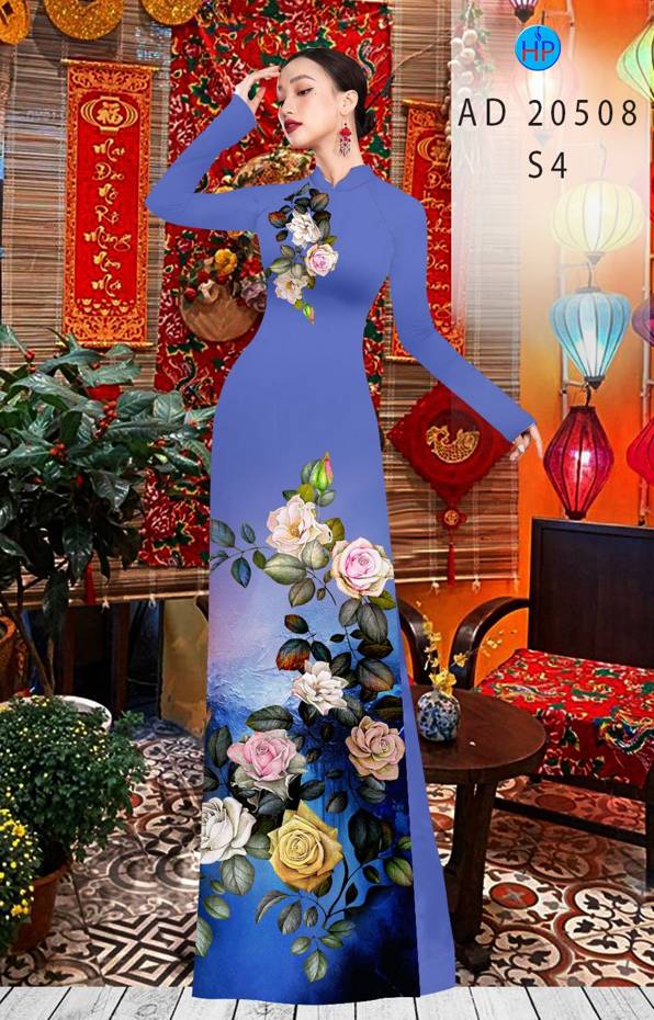 Vải Áo Dài Hoa Hồng thiết kế 2021 AD AD 20508 45 Vải Áo Dài Hoa Hồng thiết kế 2021 AD AD 20508