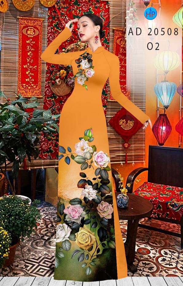 Vải Áo Dài Hoa Hồng thiết kế 2021 AD AD 20508 41 Vải Áo Dài Hoa Hồng thiết kế 2021 AD AD 20508