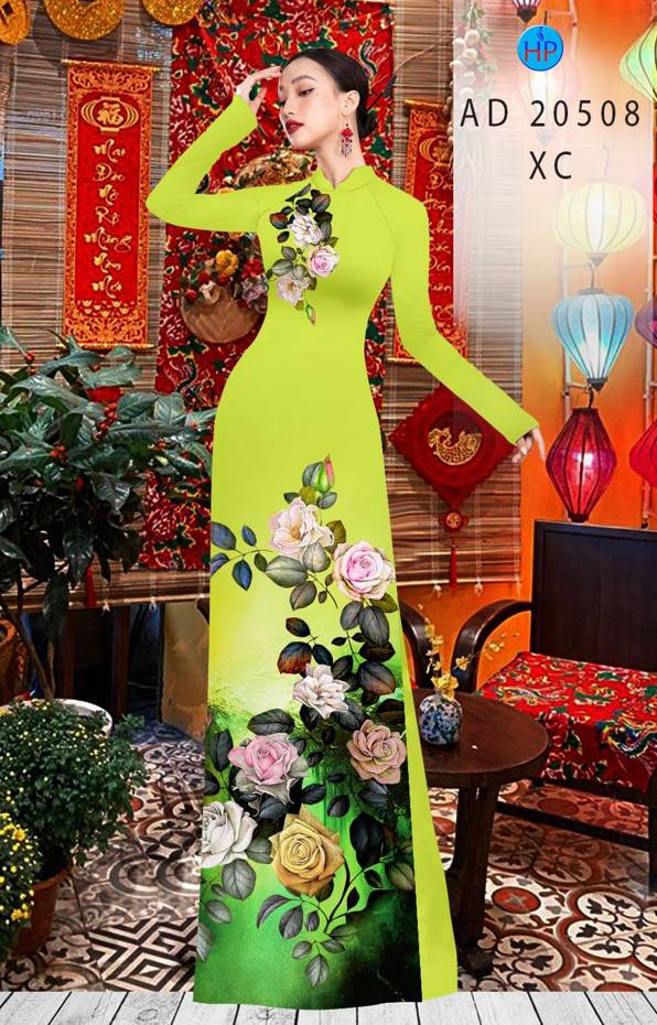 Vải Áo Dài Hoa Hồng thiết kế 2021 AD AD 20508 43 Vải Áo Dài Hoa Hồng thiết kế 2021 AD AD 20508