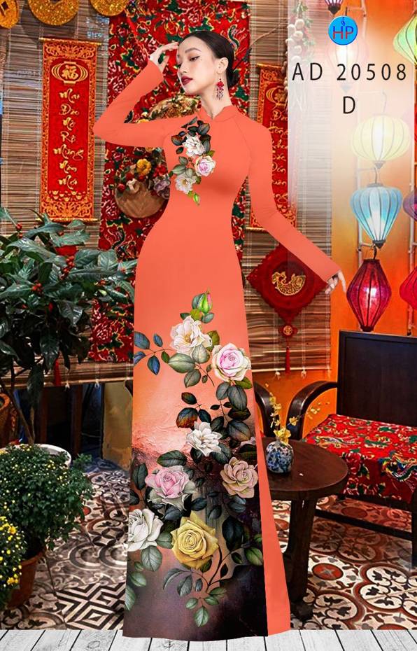 Vải Áo Dài Hoa Hồng thiết kế 2021 AD AD 20508 44 Vải Áo Dài Hoa Hồng thiết kế 2021 AD AD 20508