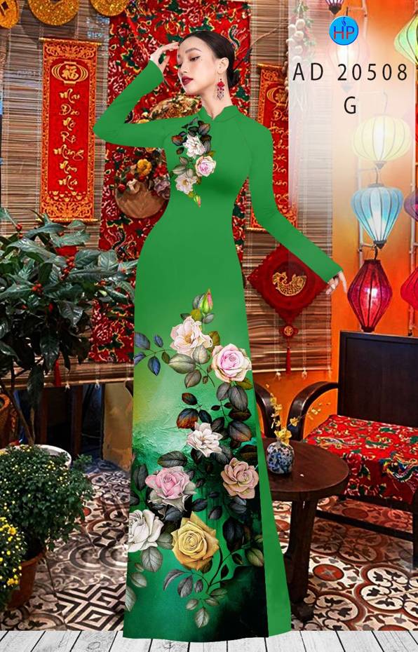 Vải Áo Dài Hoa Hồng thiết kế 2021 AD AD 20508 42 Vải Áo Dài Hoa Hồng thiết kế 2021 AD AD 20508