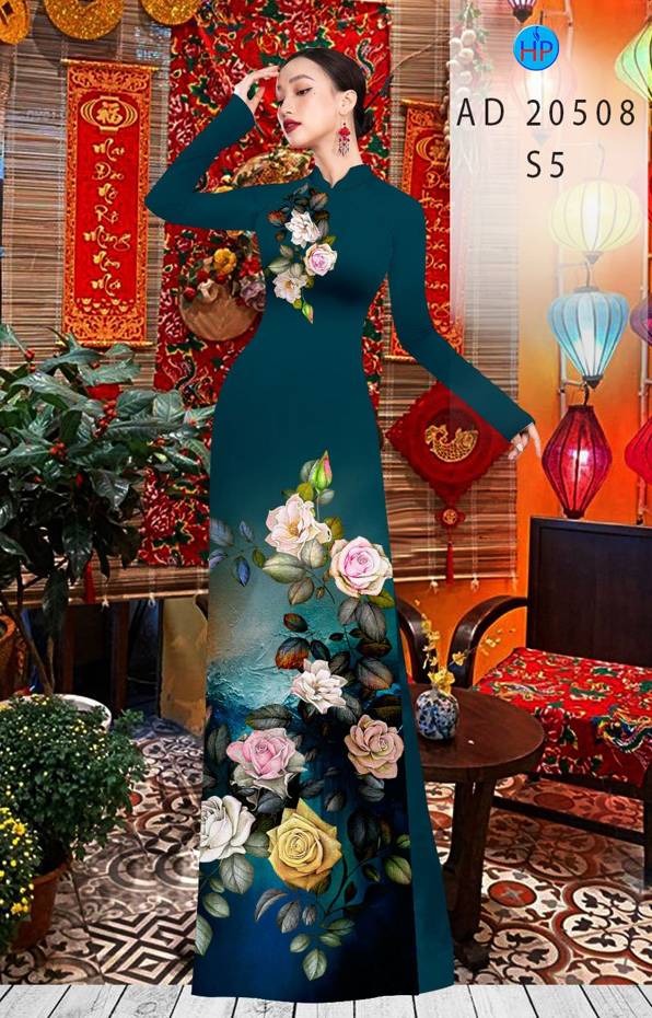 Vải Áo Dài Hoa Hồng thiết kế 2021 AD AD 20508 46 Vải Áo Dài Hoa Hồng thiết kế 2021 AD AD 20508