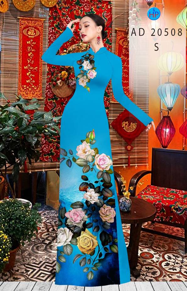 Vải Áo Dài Hoa Hồng thiết kế 2021 AD AD 20508 48 Vải Áo Dài Hoa Hồng thiết kế 2021 AD AD 20508