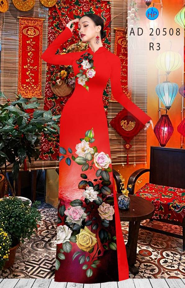 Vải Áo Dài Hoa Hồng thiết kế 2021 AD AD 20508 47 Vải Áo Dài Hoa Hồng thiết kế 2021 AD AD 20508