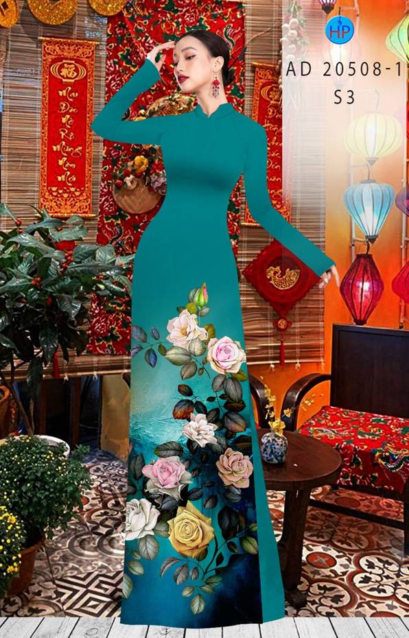 Vải Áo Dài Hoa Hồng thiết kế 2021 AD AD 20508 54 Vải Áo Dài Hoa Hồng thiết kế 2021 AD AD 20508