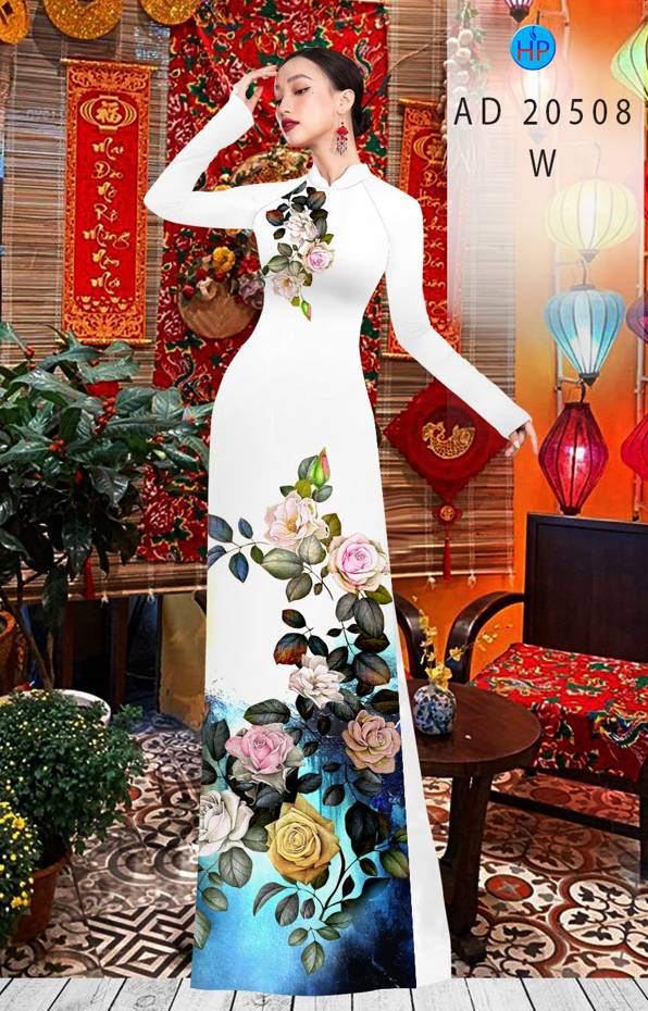 Vải Áo Dài Hoa Hồng thiết kế 2021 AD AD 20508 55 Vải Áo Dài Hoa Hồng thiết kế 2021 AD AD 20508