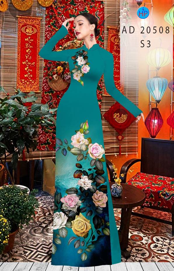 Vải Áo Dài Hoa Hồng thiết kế 2021 AD AD 20508 52 Vải Áo Dài Hoa Hồng thiết kế 2021 AD AD 20508