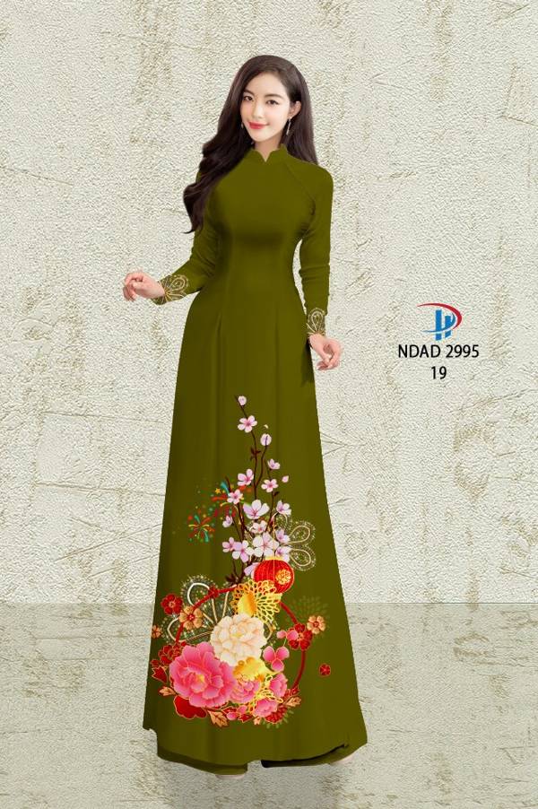 Vải Áo Dài Hoa Đào kiểu mới AD NDAD 2995
