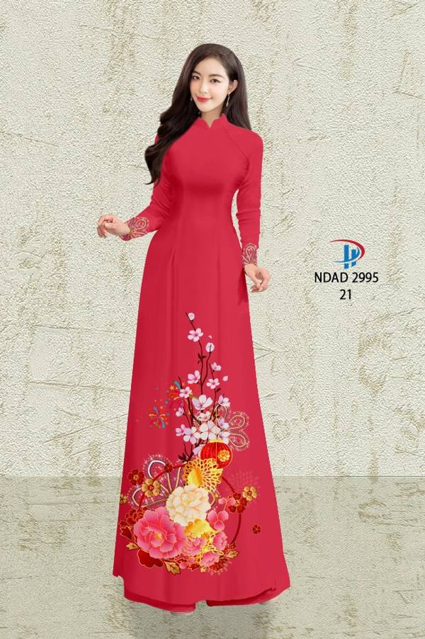 Vải Áo Dài Hoa Đào kiểu mới AD NDAD 2995