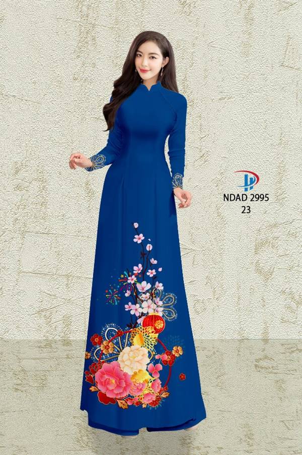 Vải Áo Dài Hoa Đào kiểu mới AD NDAD 2995