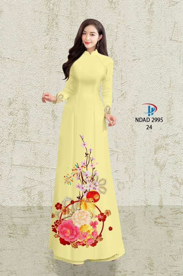 Vải Áo Dài Hoa Đào kiểu mới AD NDAD 2995