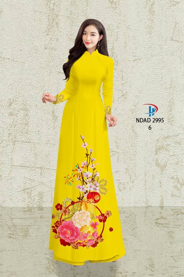 Vải Áo Dài Hoa Đào kiểu mới AD NDAD 2995