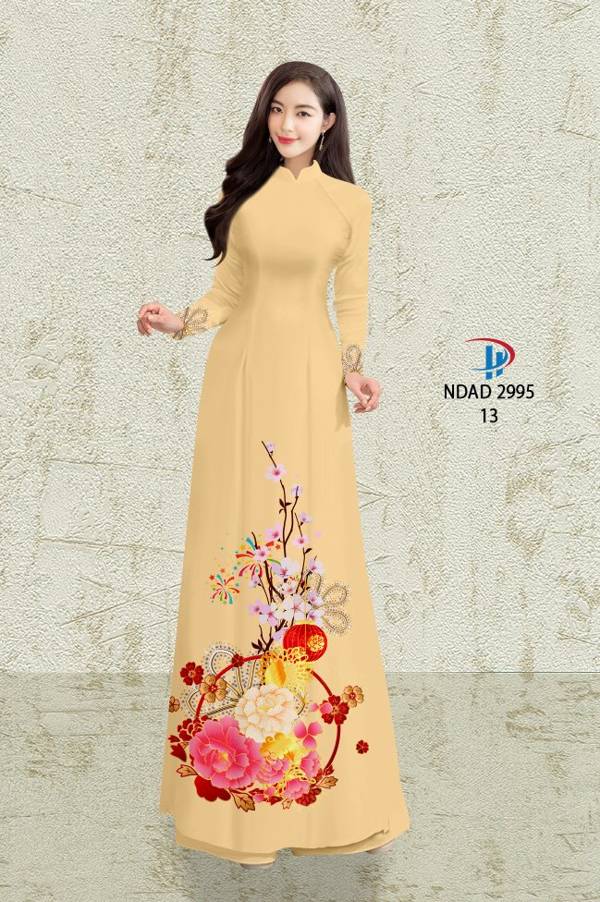 Vải Áo Dài Hoa Đào kiểu mới AD NDAD 2995