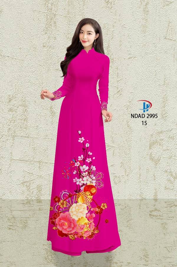 Vải Áo Dài Hoa Đào kiểu mới AD NDAD 2995