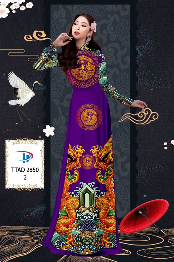 Vải Áo Dài Con Rồng kiểu mới AD TTAD2850