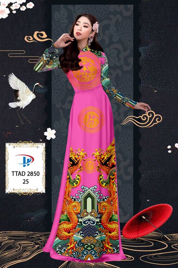 Vải Áo Dài Con Rồng kiểu mới AD TTAD2850