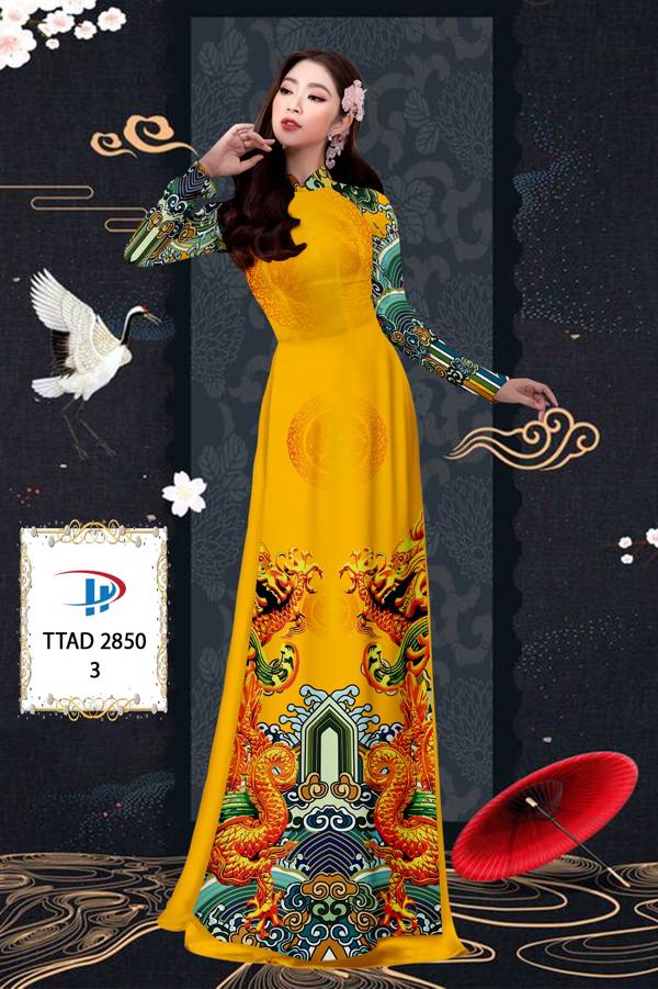 Vải Áo Dài Con Rồng kiểu mới AD TTAD2850