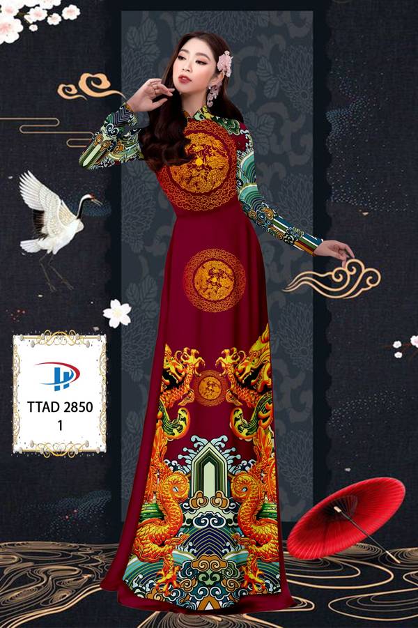 Vải Áo Dài Con Rồng kiểu mới AD TTAD2850