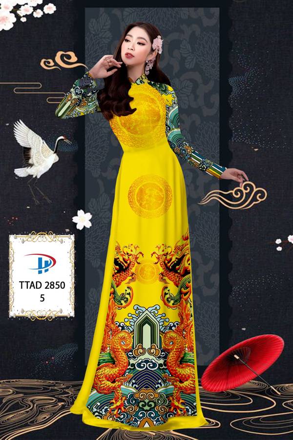 Vải Áo Dài Con Rồng kiểu mới AD TTAD2850