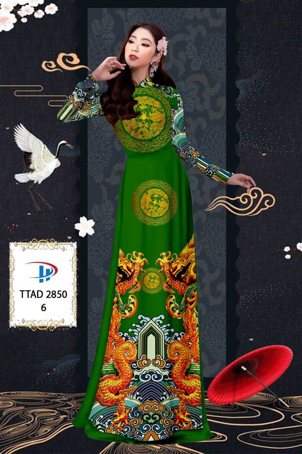 Vải Áo Dài Con Rồng kiểu mới AD TTAD2850
