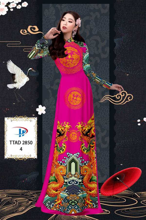 Vải Áo Dài Con Rồng kiểu mới AD TTAD2850