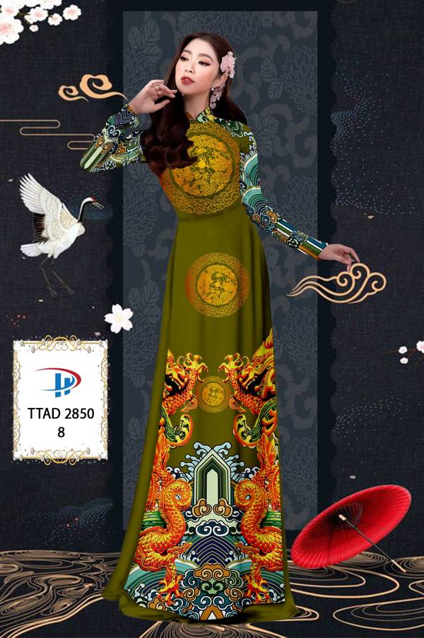 Vải Áo Dài Con Rồng kiểu mới AD TTAD2850