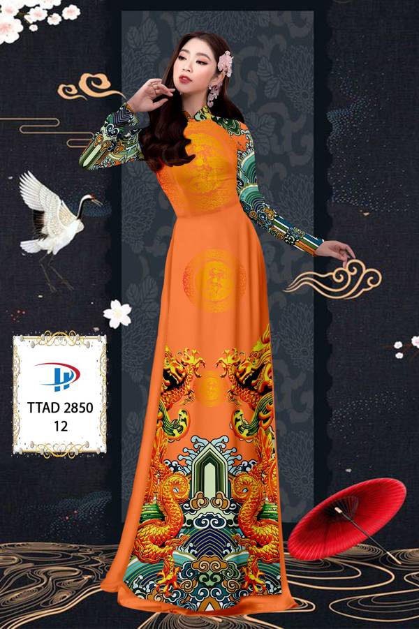 Vải Áo Dài Con Rồng kiểu mới AD TTAD2850