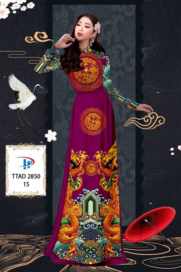 Vải Áo Dài Con Rồng kiểu mới AD TTAD2850