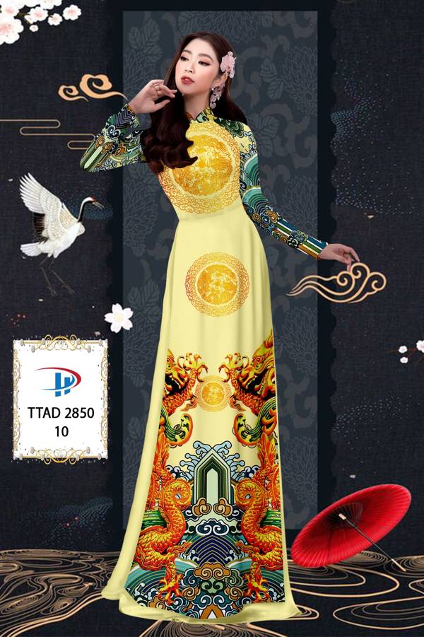 Vải Áo Dài Con Rồng kiểu mới AD TTAD2850