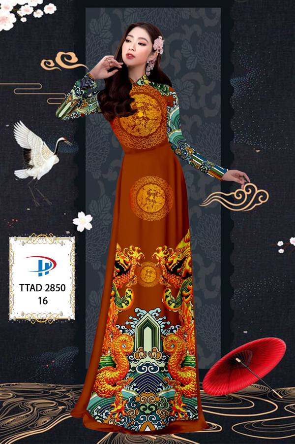 Vải Áo Dài Con Rồng kiểu mới AD TTAD2850