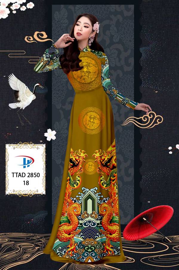 Vải Áo Dài Con Rồng kiểu mới AD TTAD2850