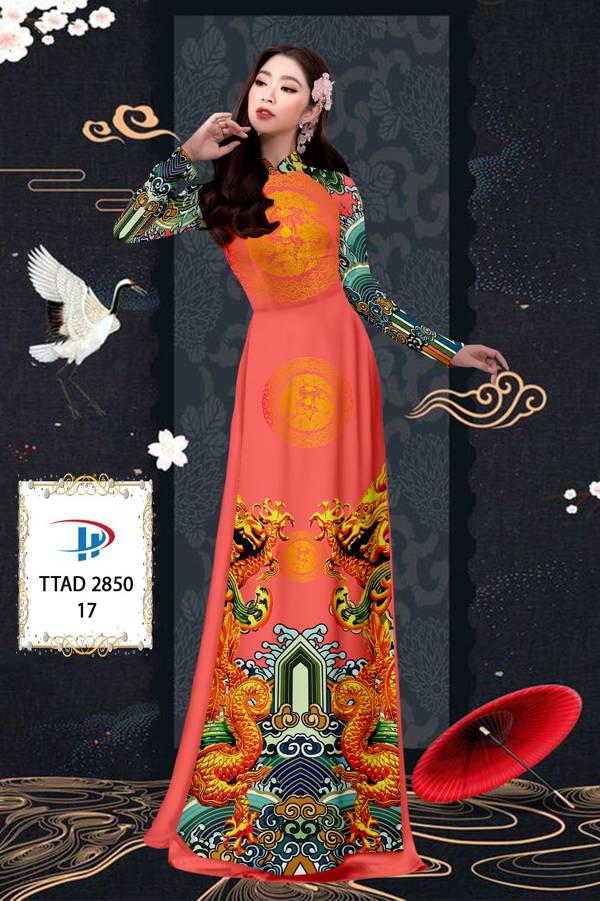 Vải Áo Dài Con Rồng kiểu mới AD TTAD2850