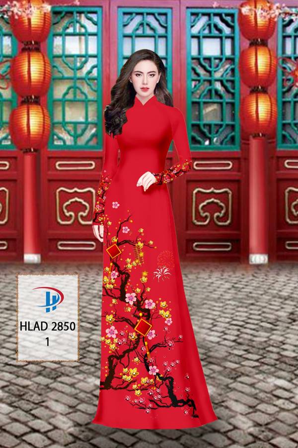 Vải Áo Dài Tết Hoa Mai kiểu mới AD HLAD 2850 62 Vải Áo Dài Tết Hoa Mai kiểu mới AD HLAD 2850