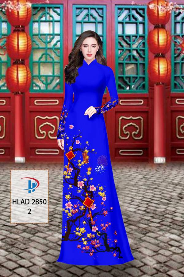 Vải Áo Dài Tết Hoa Mai kiểu mới AD HLAD 2850 63 Vải Áo Dài Tết Hoa Mai kiểu mới AD HLAD 2850